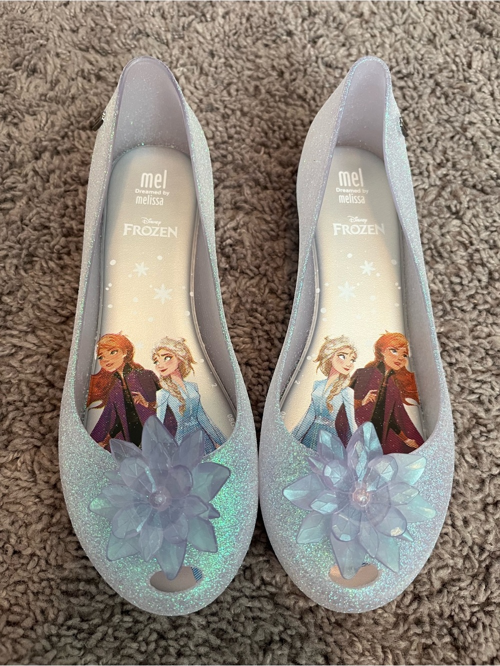 Disney Frozen Mini Melissa - Elsa - Anna - Sparkly - Glitter - Size 3 Big